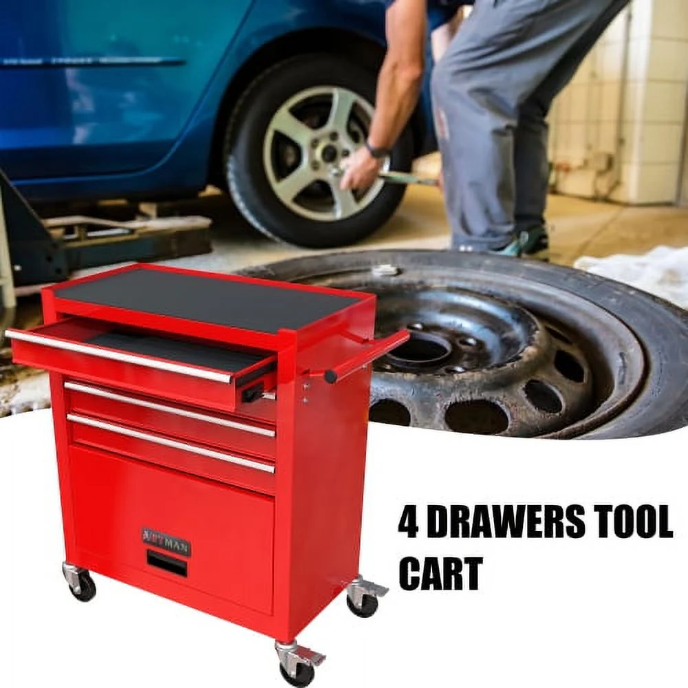 ARTMAN 4 Drawers Rolling Tool Cart With Wheels,Metal Tool Chest Garage Storage Cabinet,Removable Toolbox Organizer for Workshop, Garage