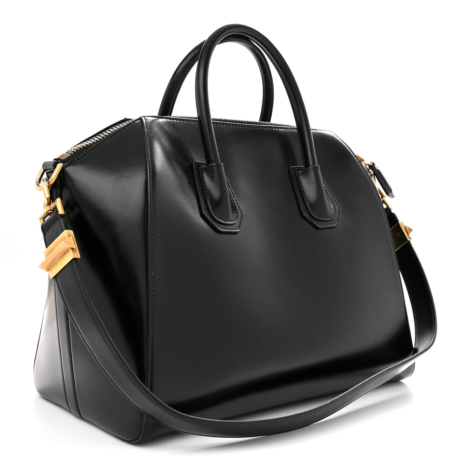 Shiny Lord Calfskin Medium Antigona Black