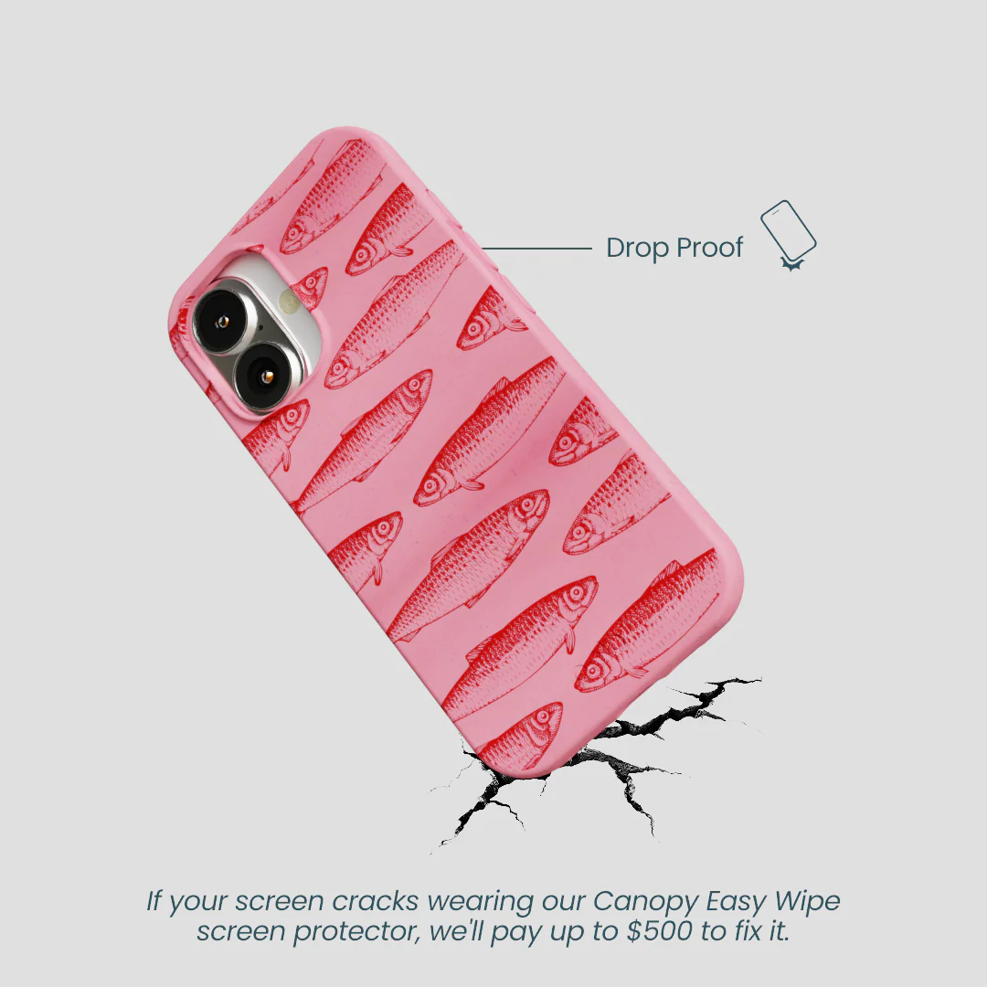 Bubblegum Pink Sardine Stream iPhone 16 Case