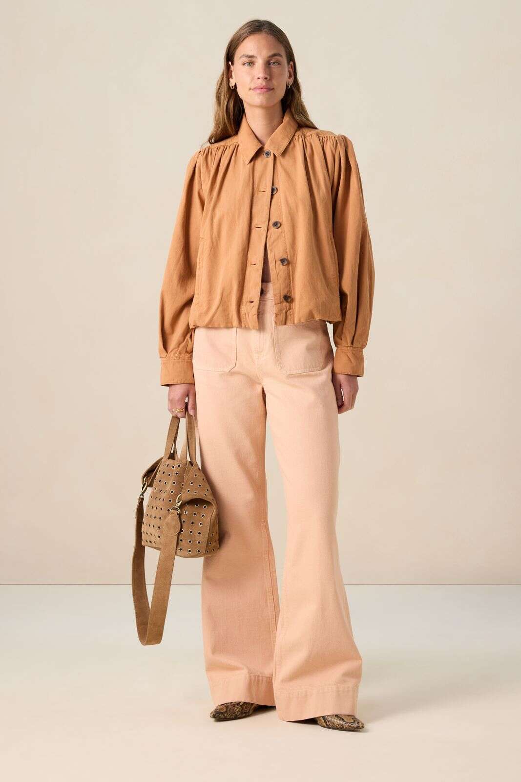 Bruin jack met ballonmouwen