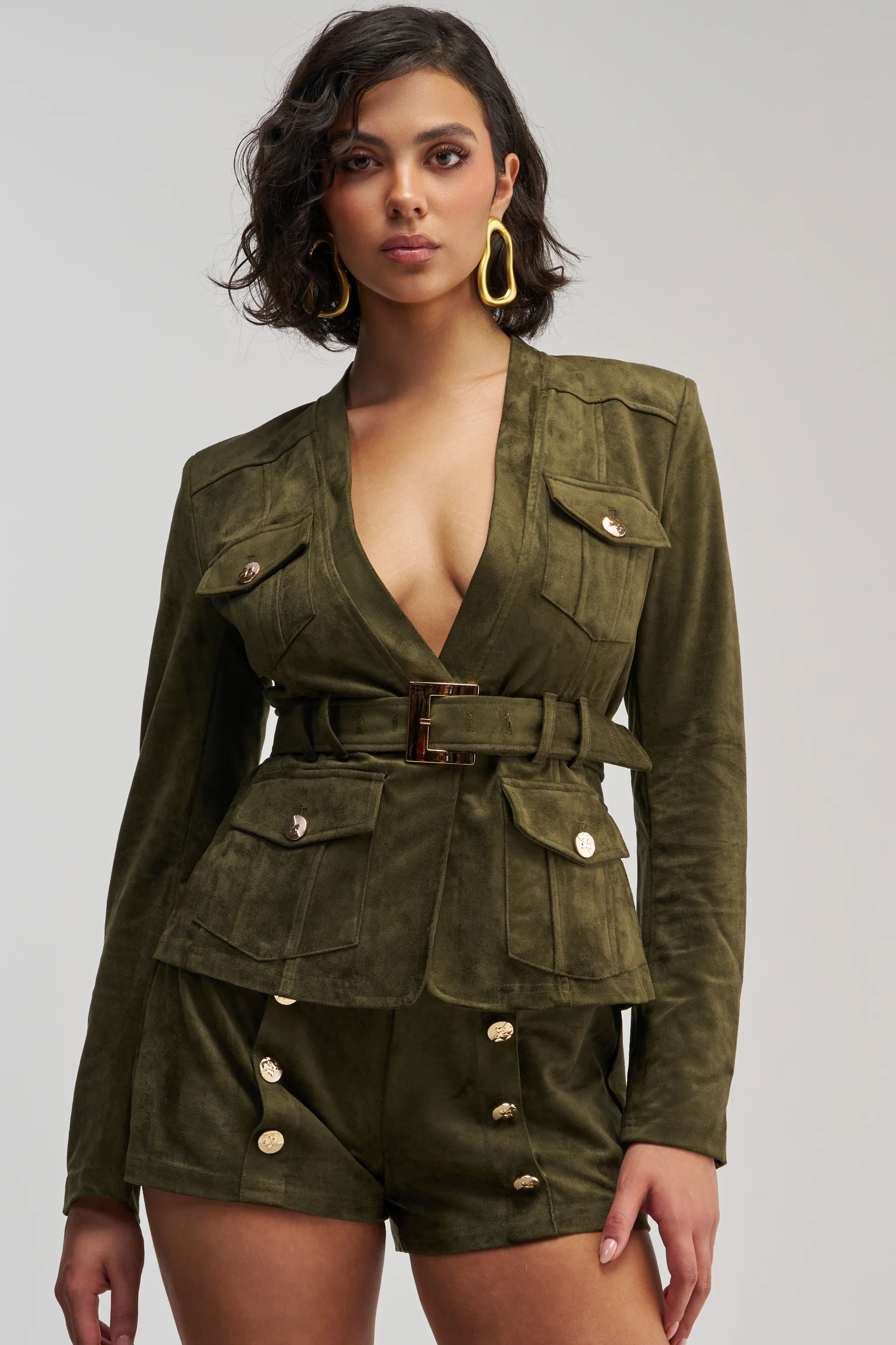 LOLITA FAUX SUEDE BLAZER - Akira Store