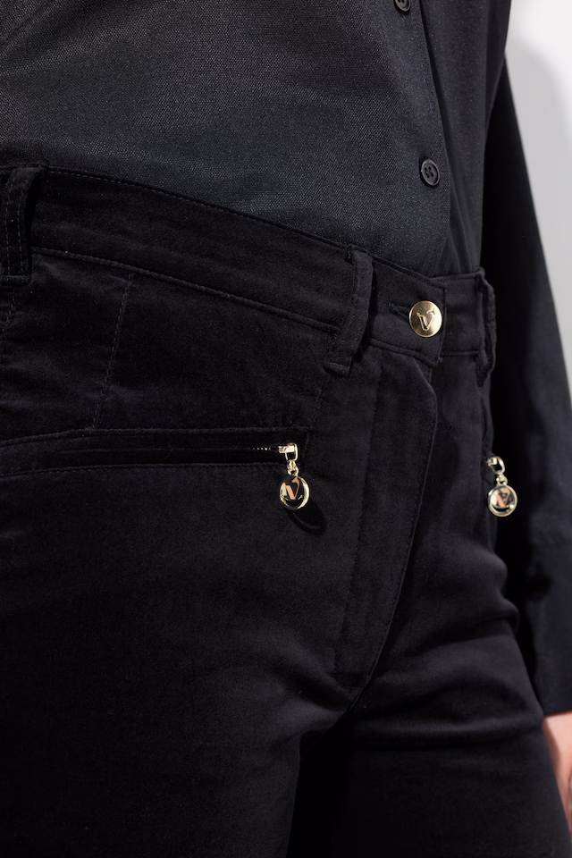 Velvet Stretch-Fit Tapered Leg Pants