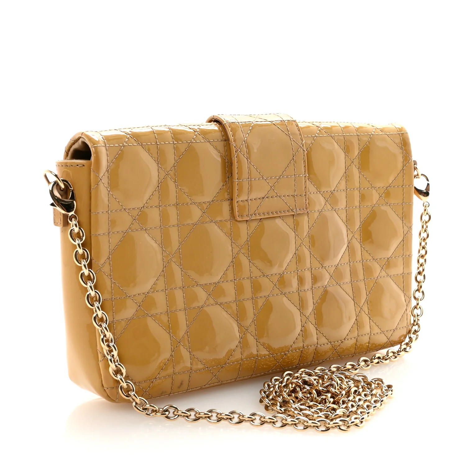 Patent Cannage Miss Dior Promenade Pouch Yellow