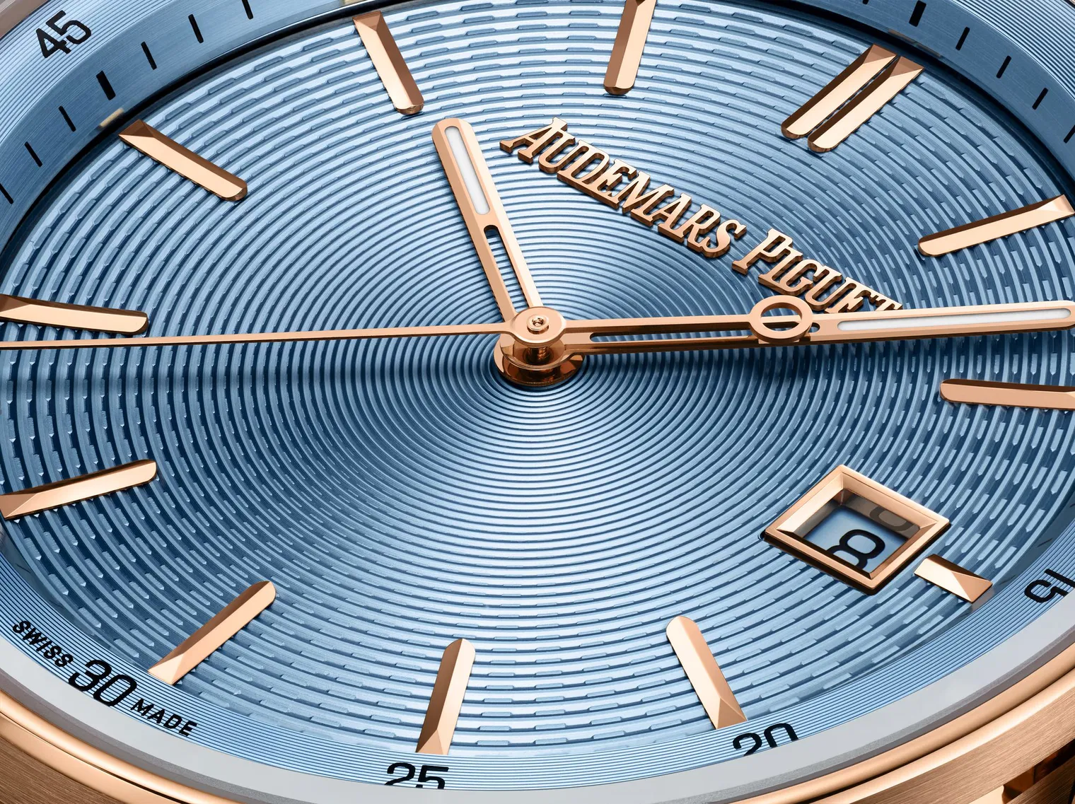 【Super Clone】Audemars Piguet Code 11.59 Selfwinding Pink Rose Gold Light Blue Dial 38mm Leather Strap | 77410OR.OO.A344CR.01