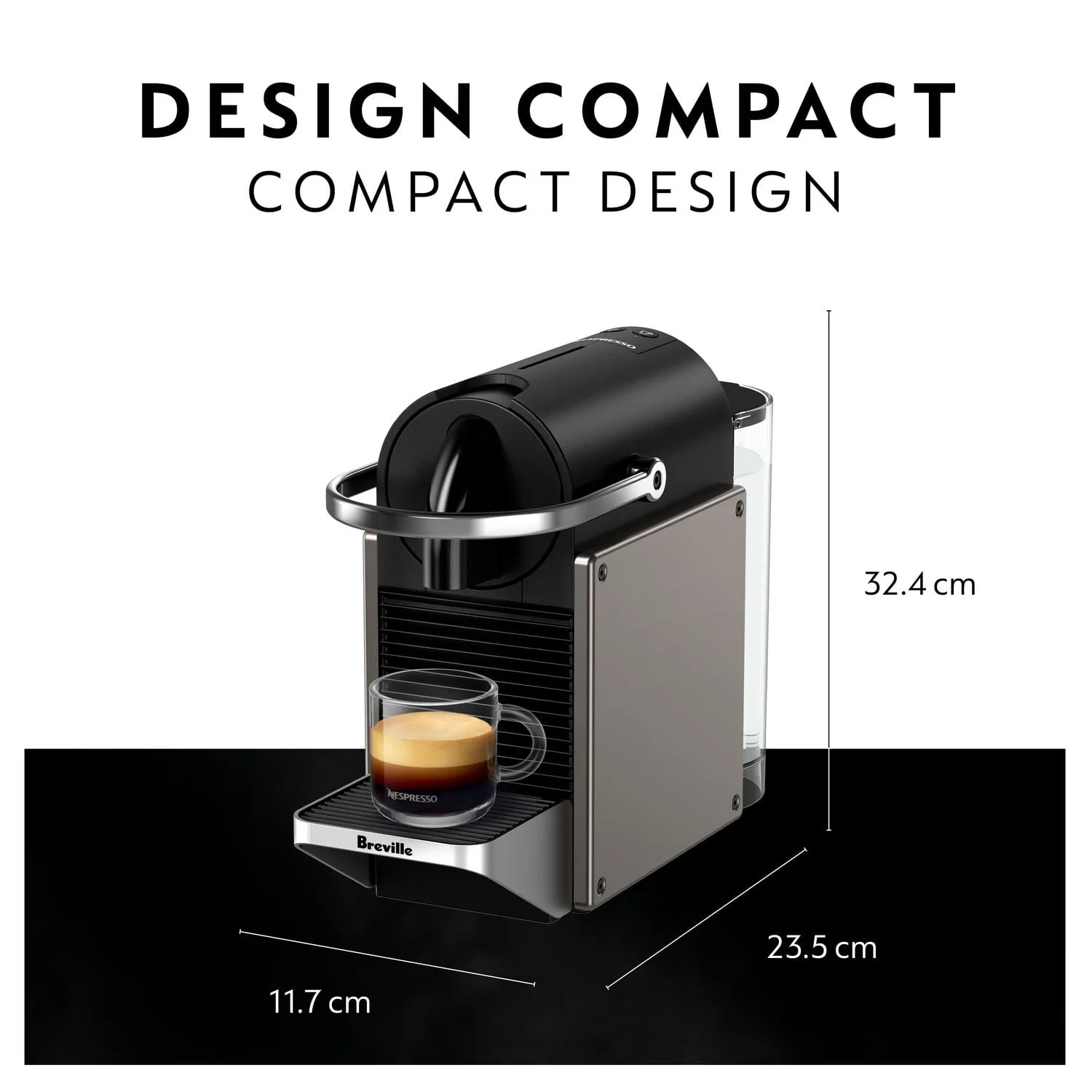 Nespresso Pixie Espresso Machine by Breville, Titan - BEC440TTN