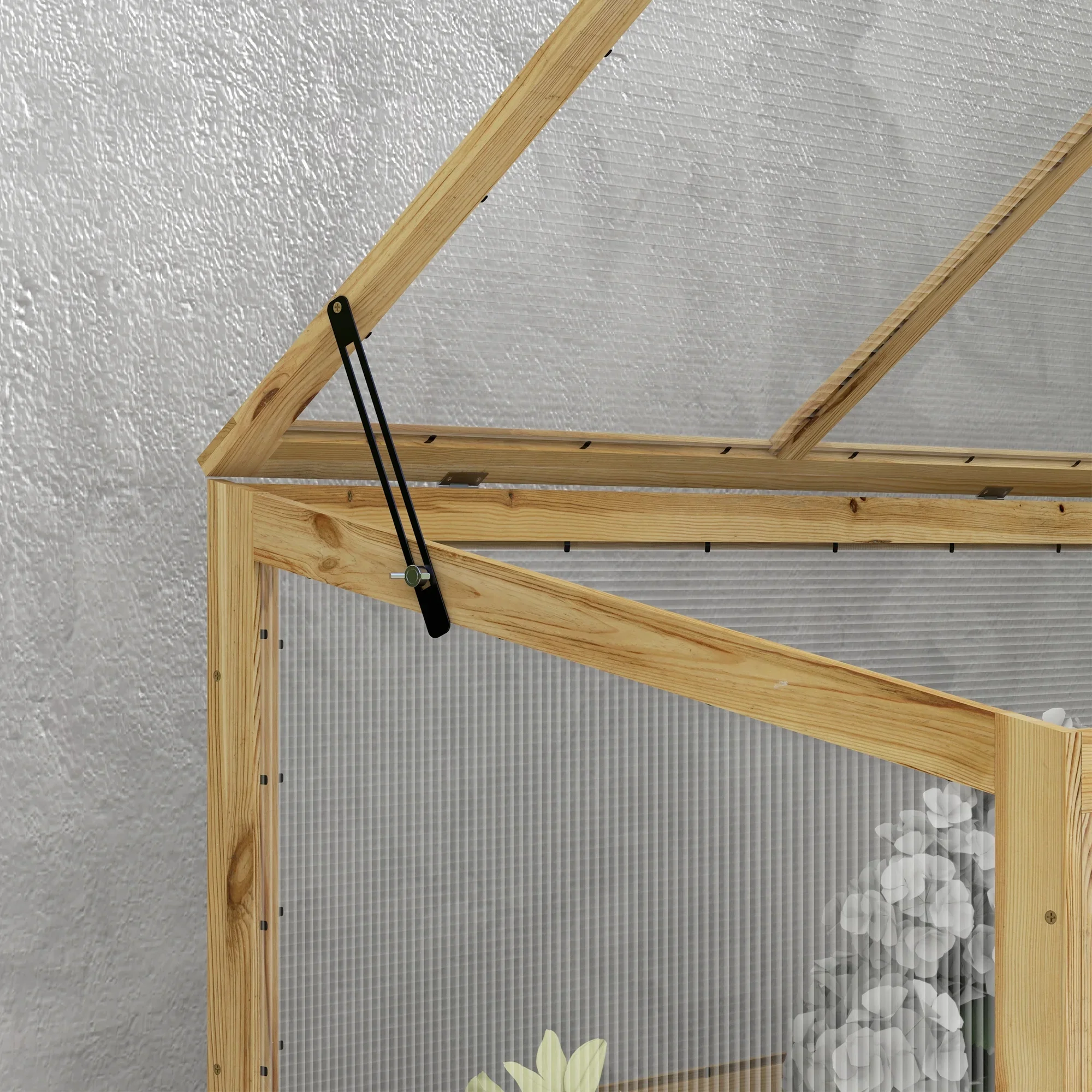 Outsunny Raised Garden Bed with Wooden Cold Frame, 41 x 22.5 x 28.25