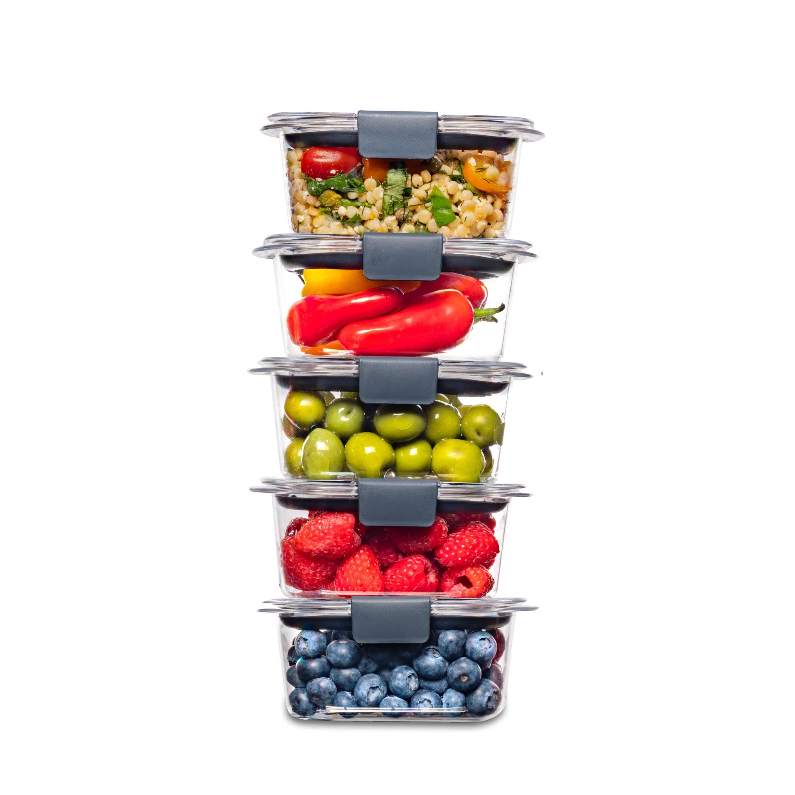 Rubbermaid Leak-Proof Brilliance Food Storage Set 1.3 Cup Plastic Containers