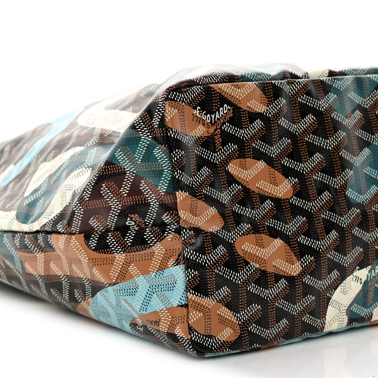 Goyardine Saint Louis Lettres Camouflage PM Black Blue