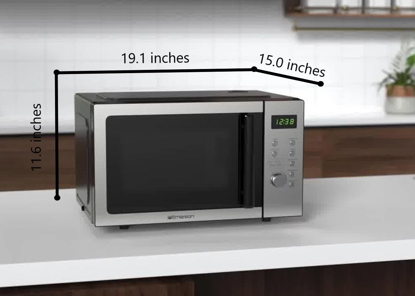 Emerson 0.9 cu ft, 900W Digital Control Countertop Microwave Oven, Stainless Steel - MW9005SS