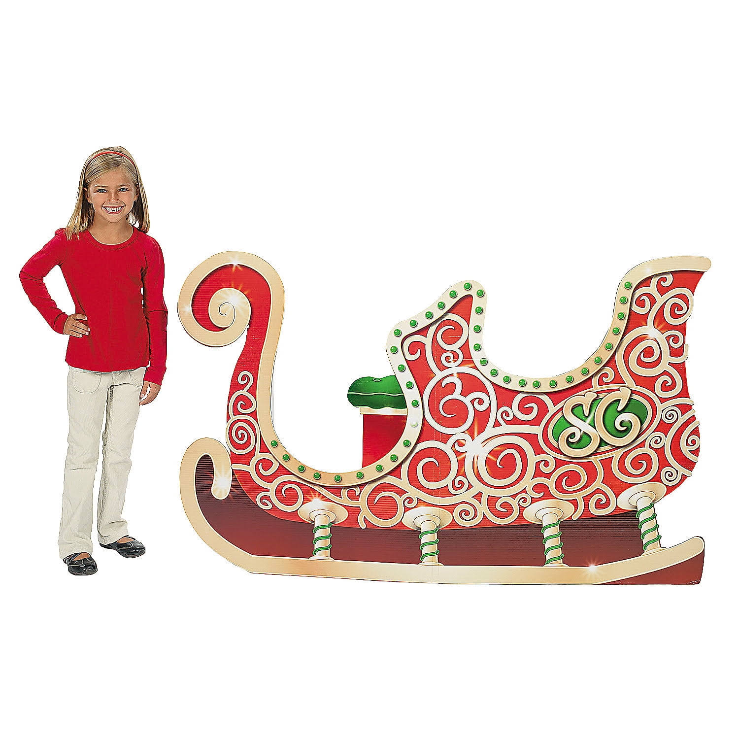 Fun Express Santa's Sleigh Cardboard Stand-up - Party Decor - 1 Piece