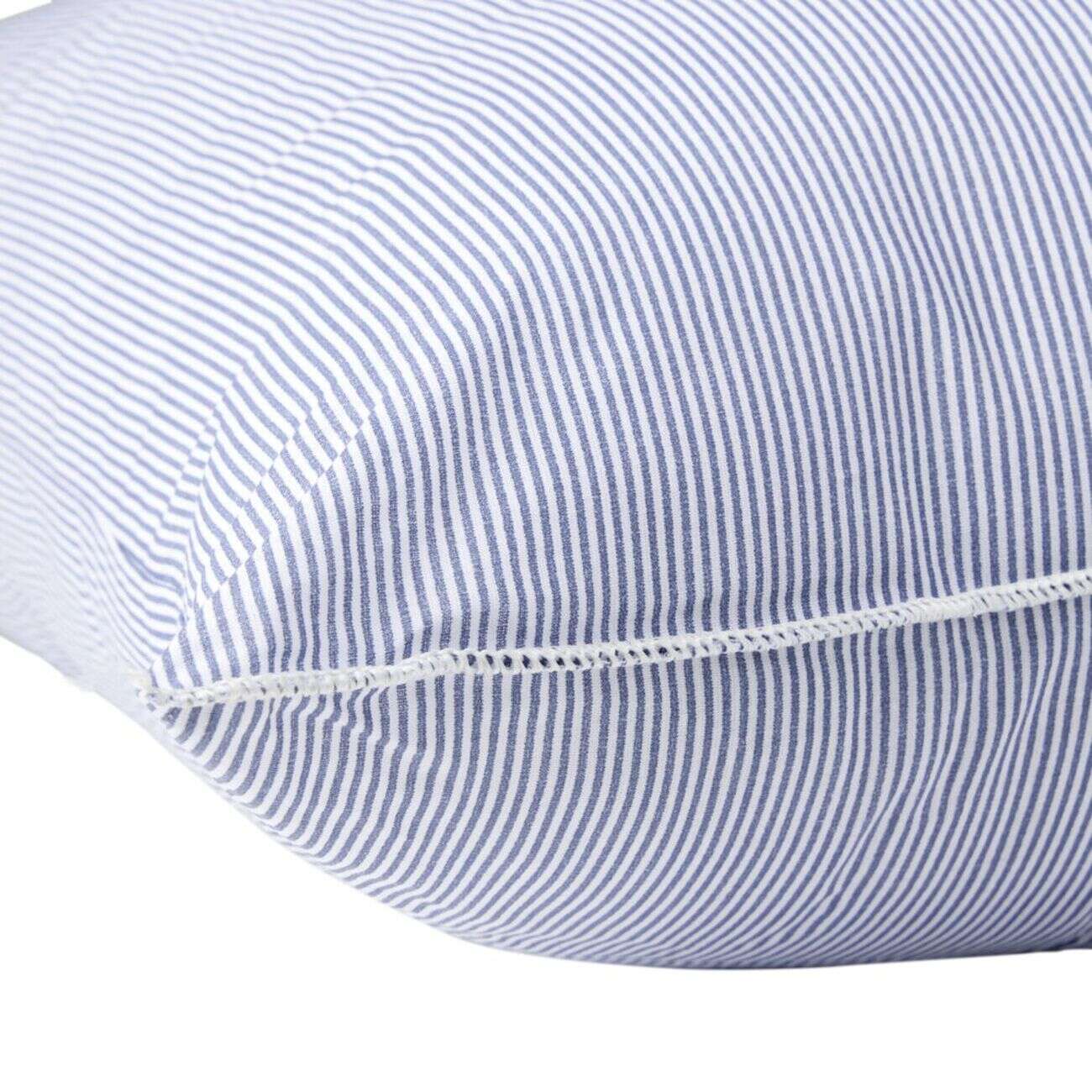 Oreiller carré traditionnel Le Bélier du Nord coton rayures bleu et blanc 60x60cm