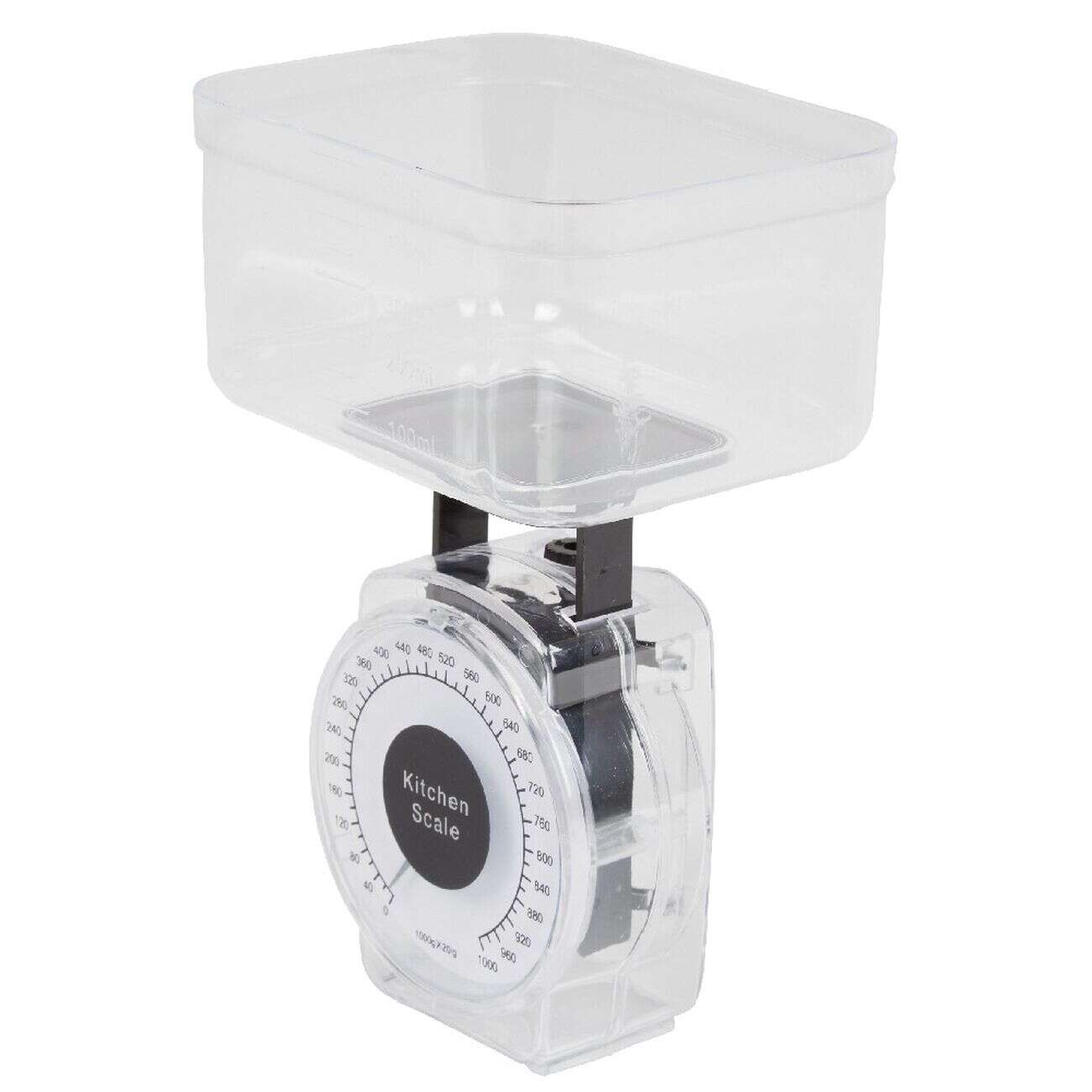 Balance de cuisine mécanique 1 kg noir transparent