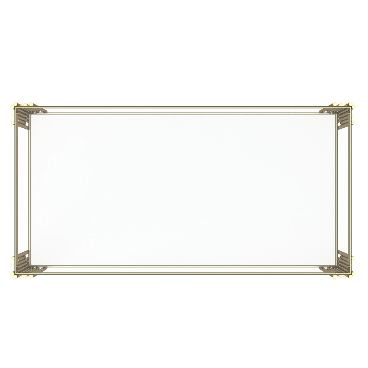 Glass Top Contemporary Metal Coffee Table with Lower Shelf in Gold(Gold) - Image 5