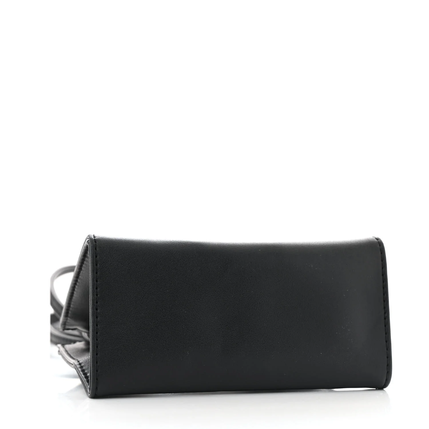 Vegan Leather Small Shopping Bag Black