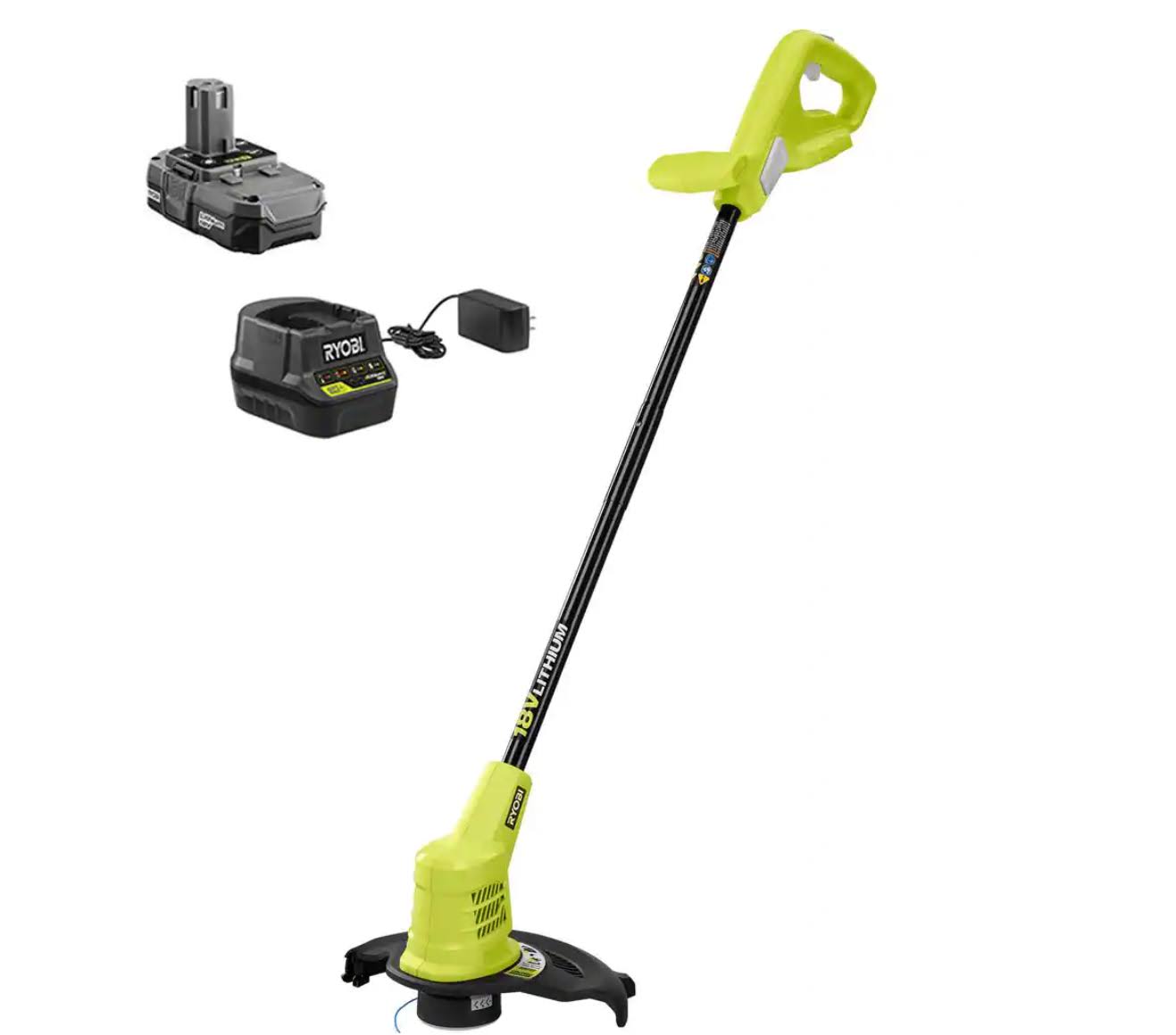Ryobi P20130 18-Volt One+ Lithium-Ion Cordless String Trimmer with 1.3 Ah Battery and Charger Included