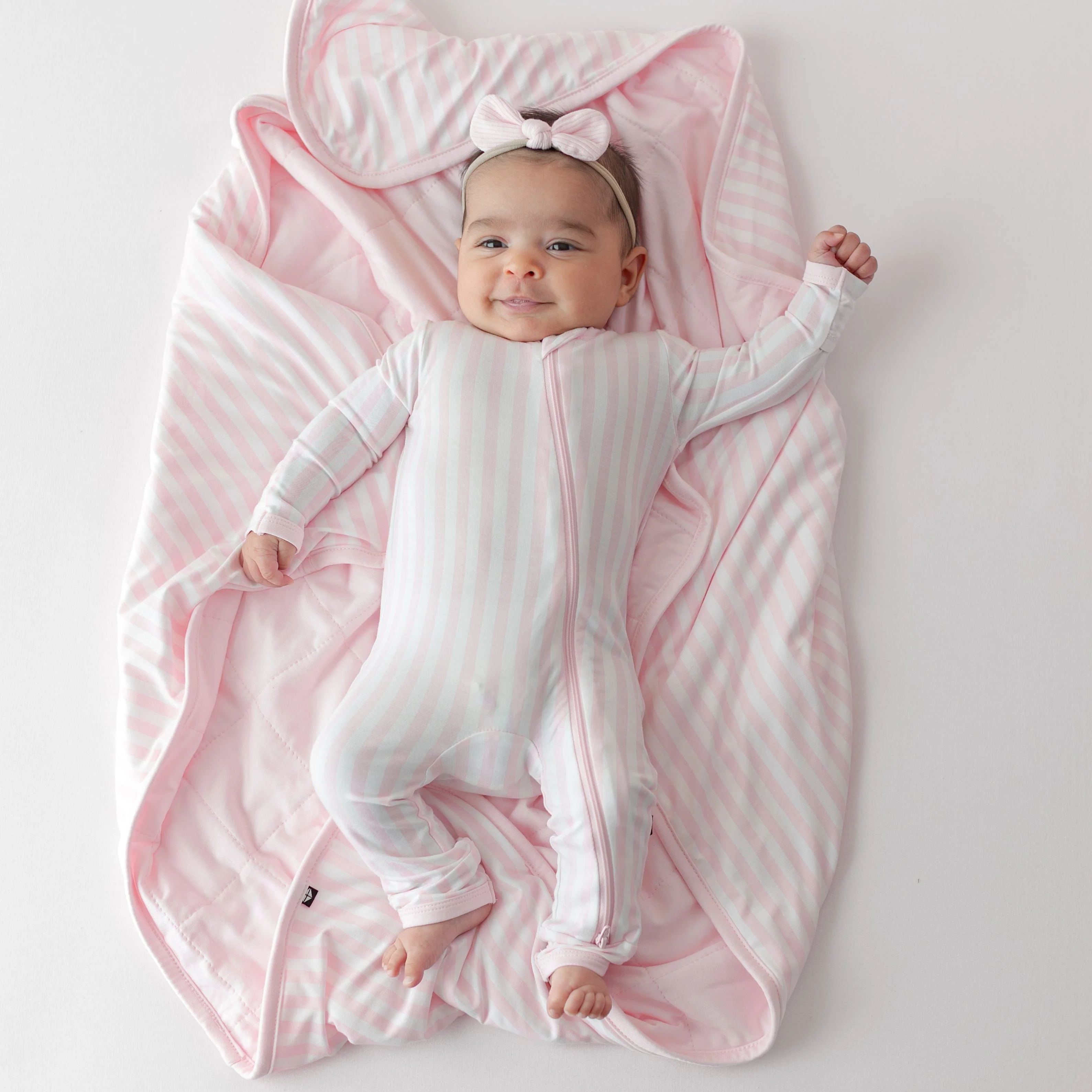 Baby Blanket in Small Sakura Stripe 1.0