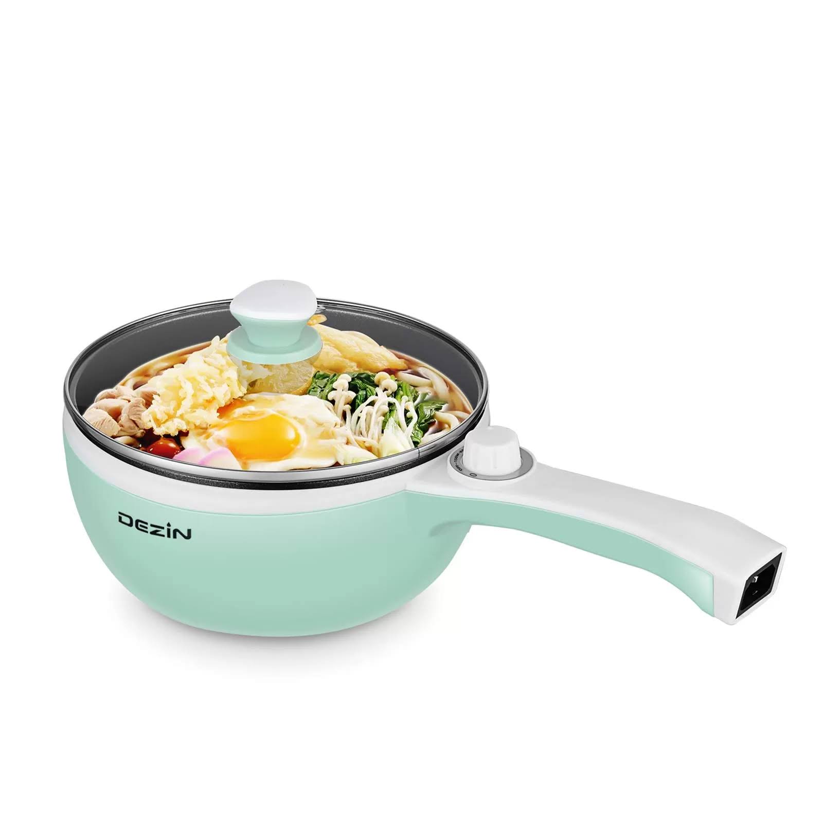 Dezin Electric Hot Pot Upgraded, Non-Stick Saut Pan, Rapid Noodles Cooker, 1.5L