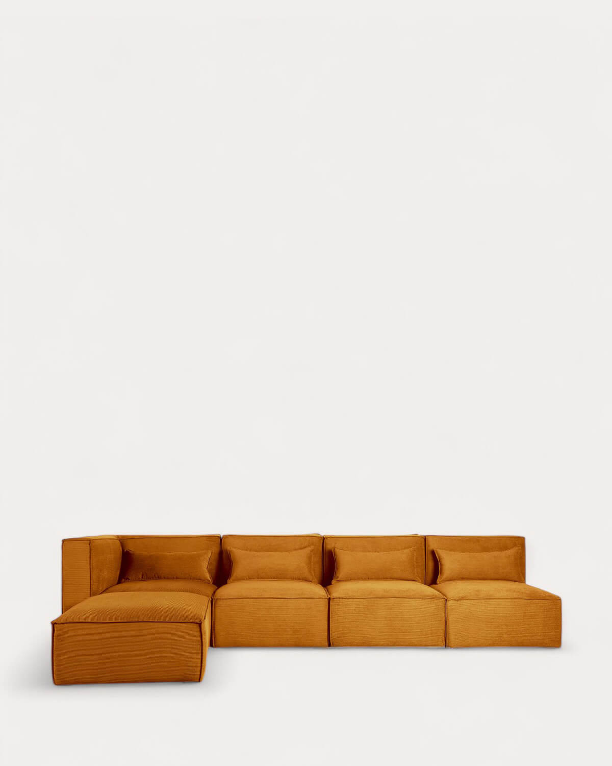 Kilhe Pana - Sofá Modular de 4 Piezas con 3 Sillones y Puff de Pana Kilhe