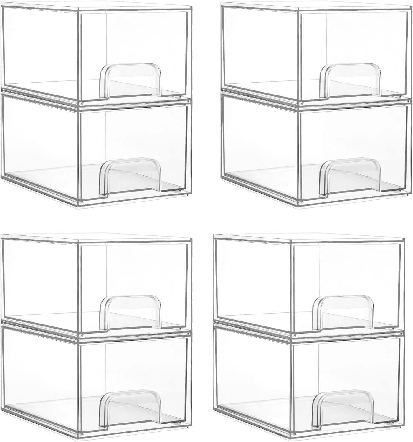 Vtopmart 8 Pack Small Clear Stackable Storage Drawers