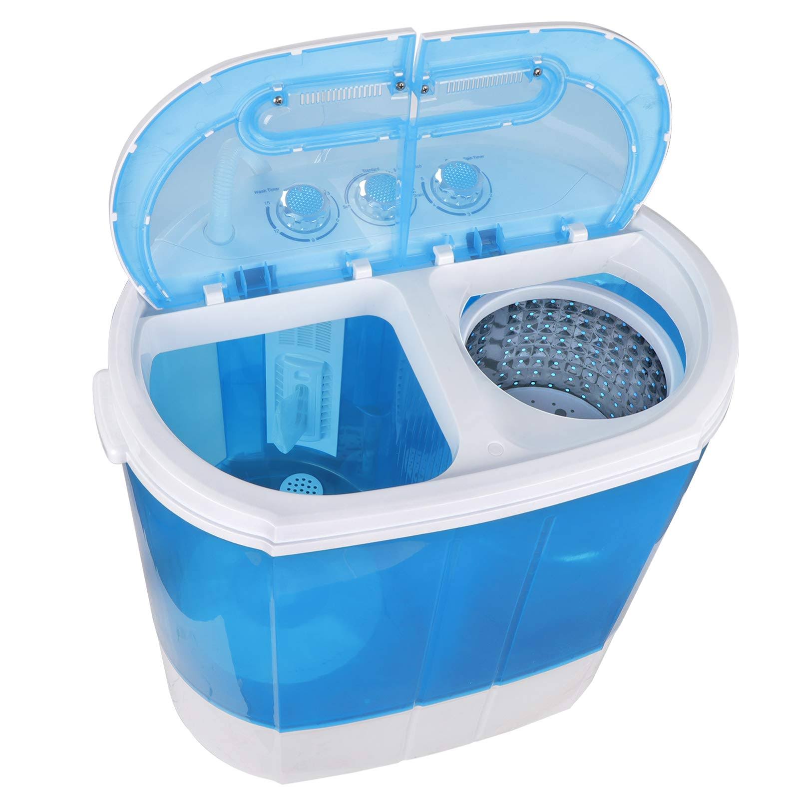 Zenstyle Portable Washer Compact Twin Tub 9.9 lb Mini Top Load Washing Machine Washer/Spinner w/ 6.57 ft Inlet Hose