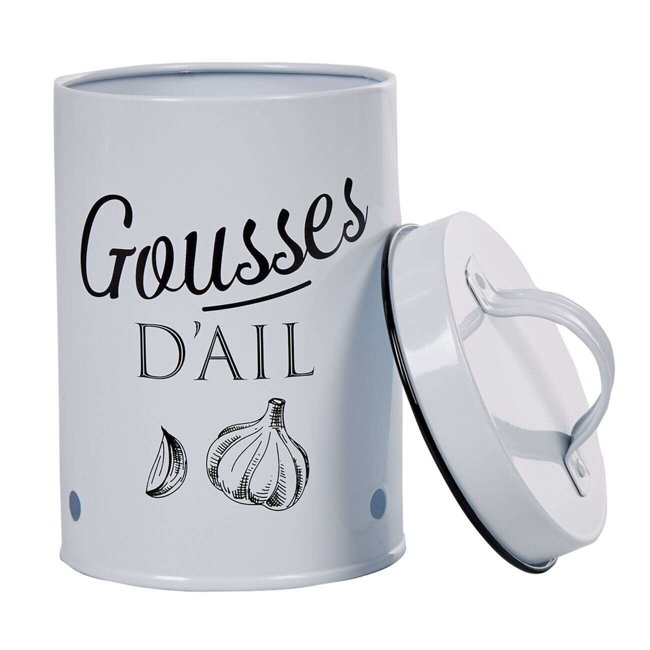 Boîte de conservation vintage en métal pour gousses d'ail