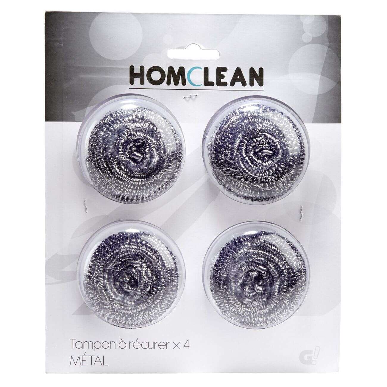 Tampon à récurer boule en inox x 4