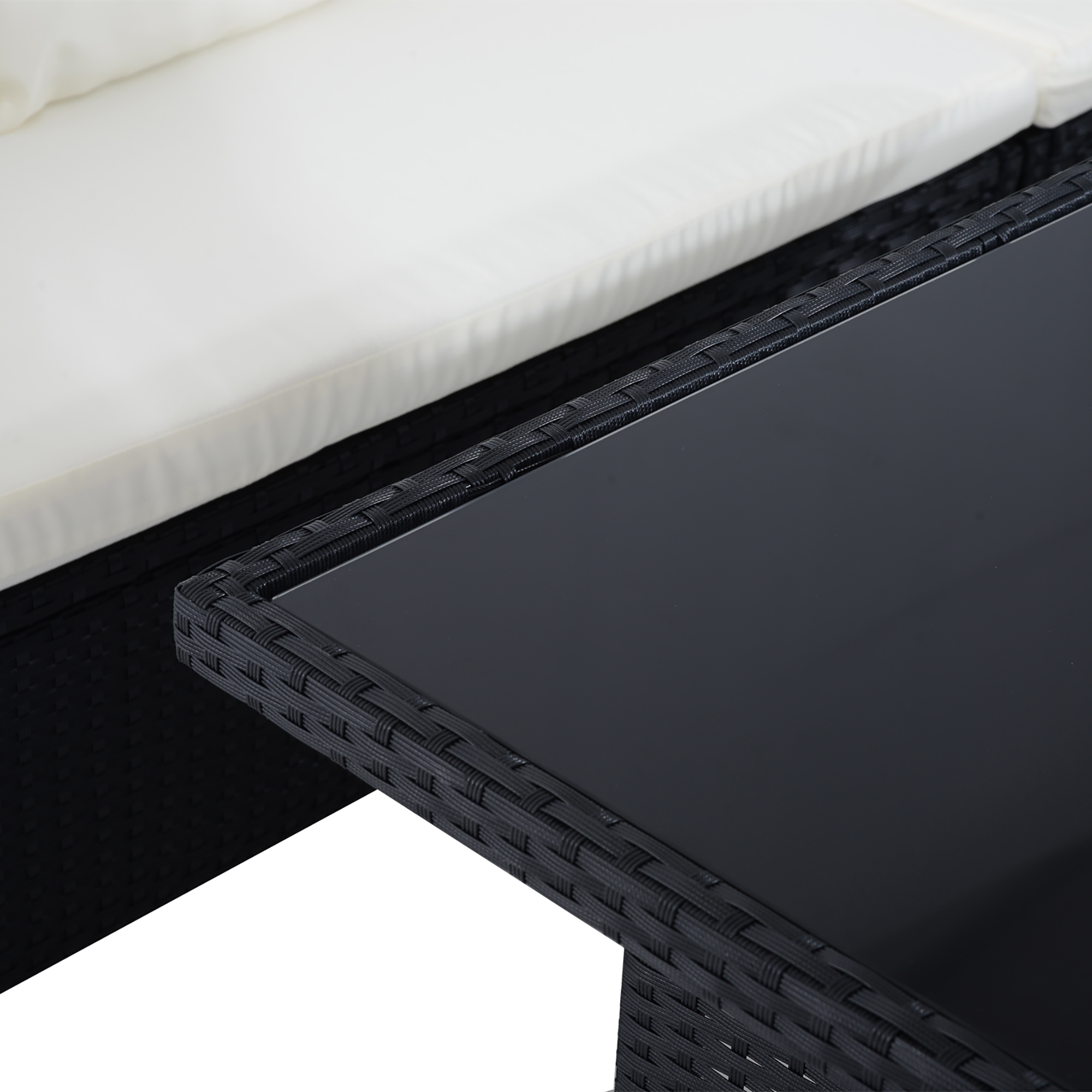 Outsunny 18-delige poly-rotan zitgroep bankstel tuinset fauteuil krukkenset