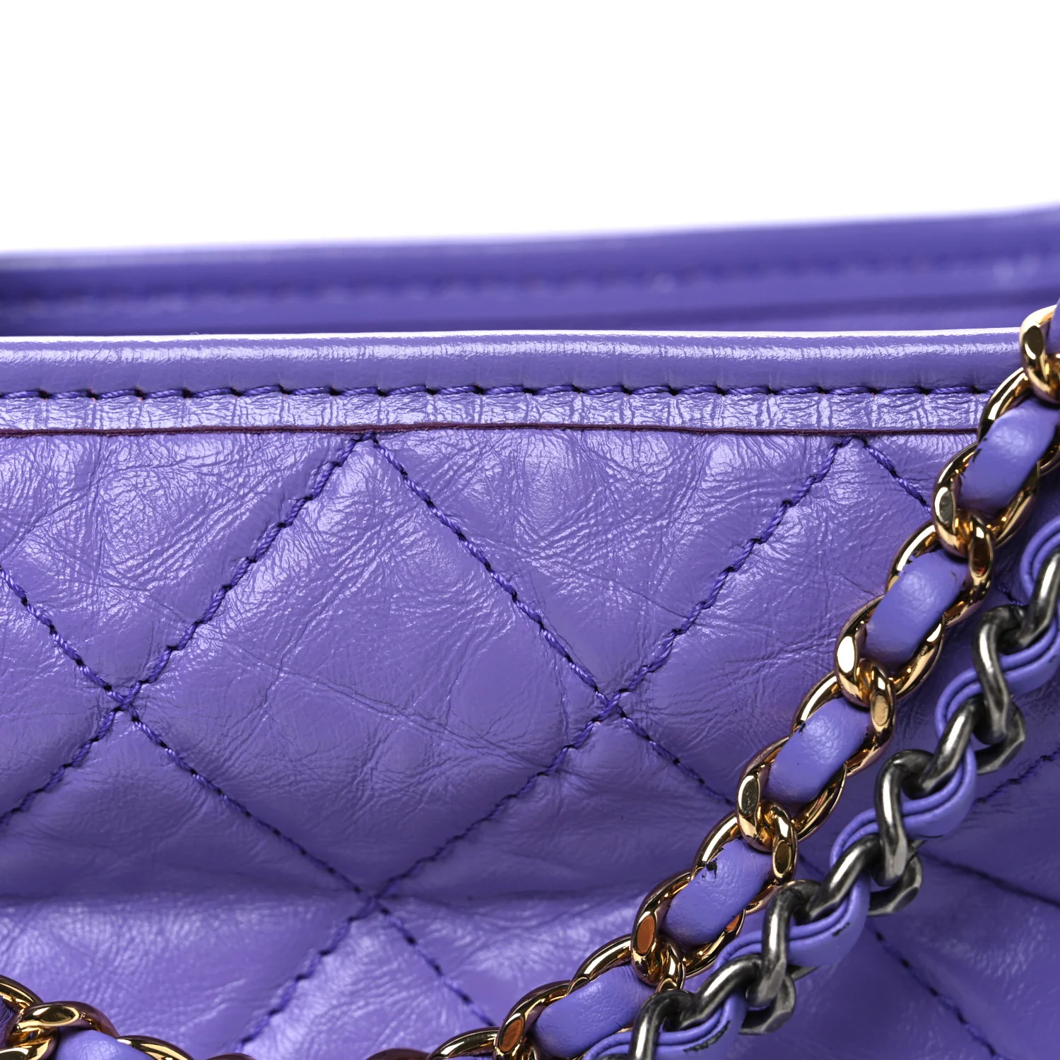 Aged Calfskin Quilted Small Gabrielle Hobo Purple