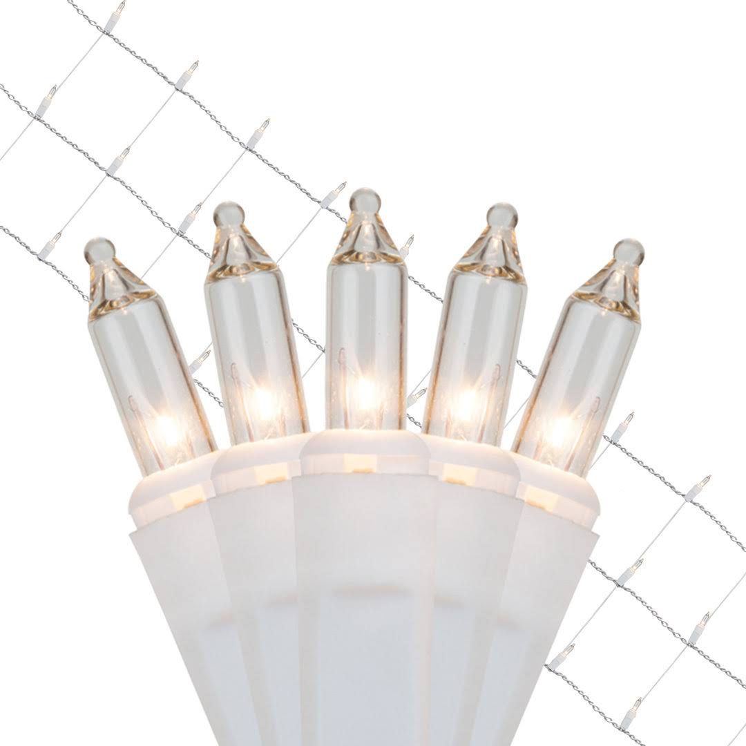 Kringle Traditions 150-Light Christmas Column Wrap, Clear/White Wire