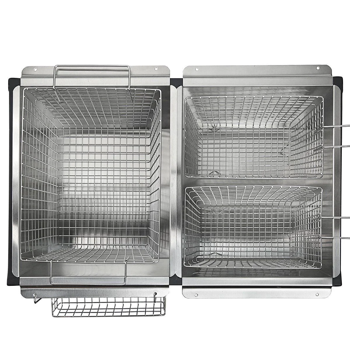 Barton High - Pressure Deep Fryer Triple Basket Dual Burner Stainless Steel Cooker Fryer Black