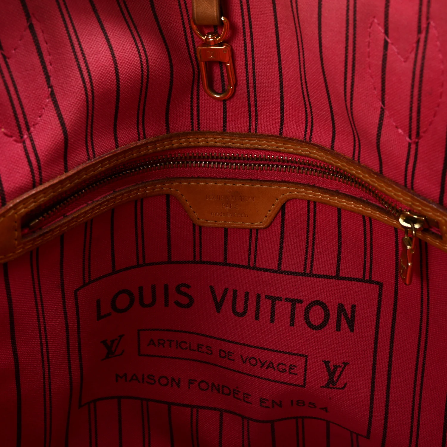 Monogram Bay Neverfull MM Rose Ballerine Poppy