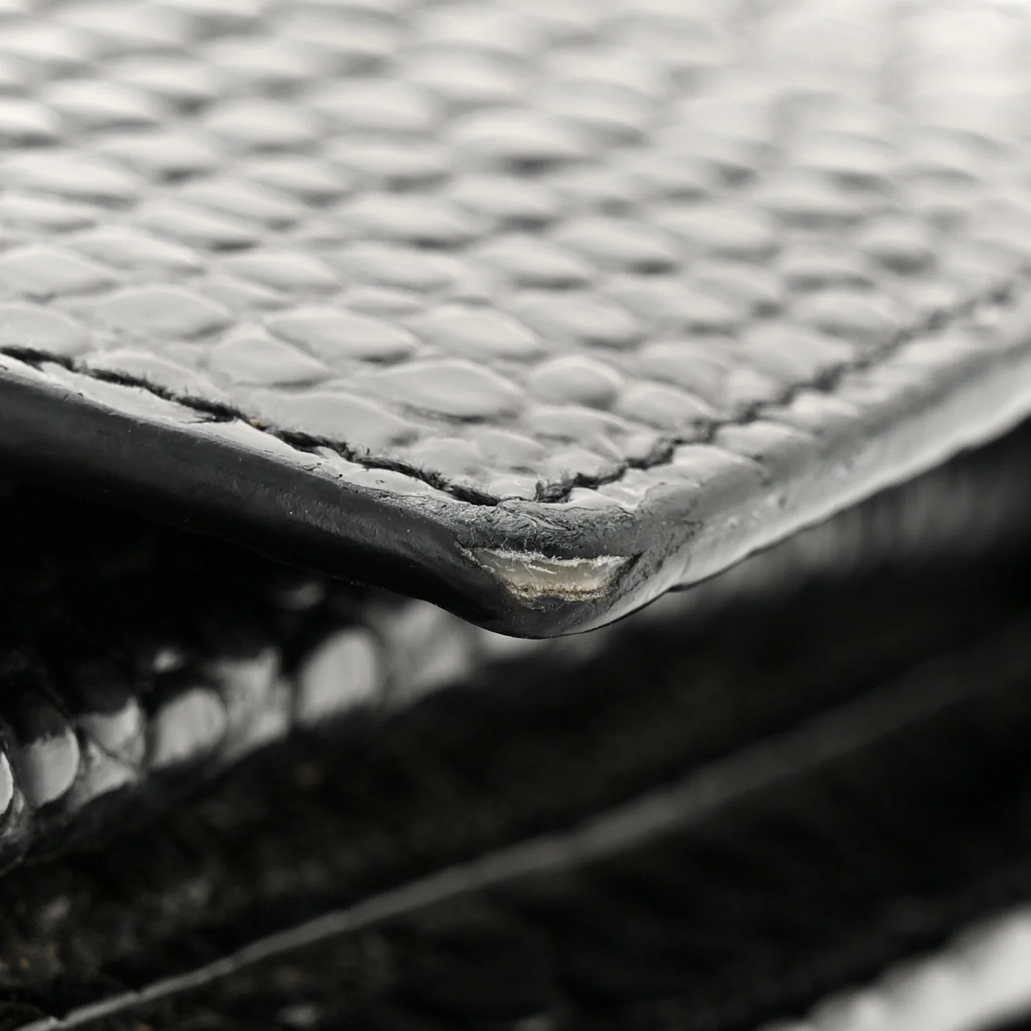 Calfskin Crocodile Embossed Medium Monogram Sunset Black