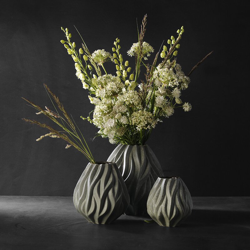 Flame vase 19 cm grønn