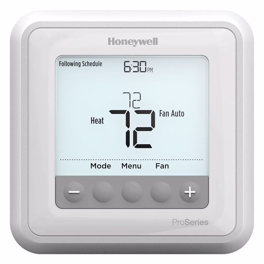 TH6210U2001/U T6 Pro Programmable Thermostat, 2 Heat / 1 Cool Heat Pump Or 1 Heat / 1 Cool Conventional(white)