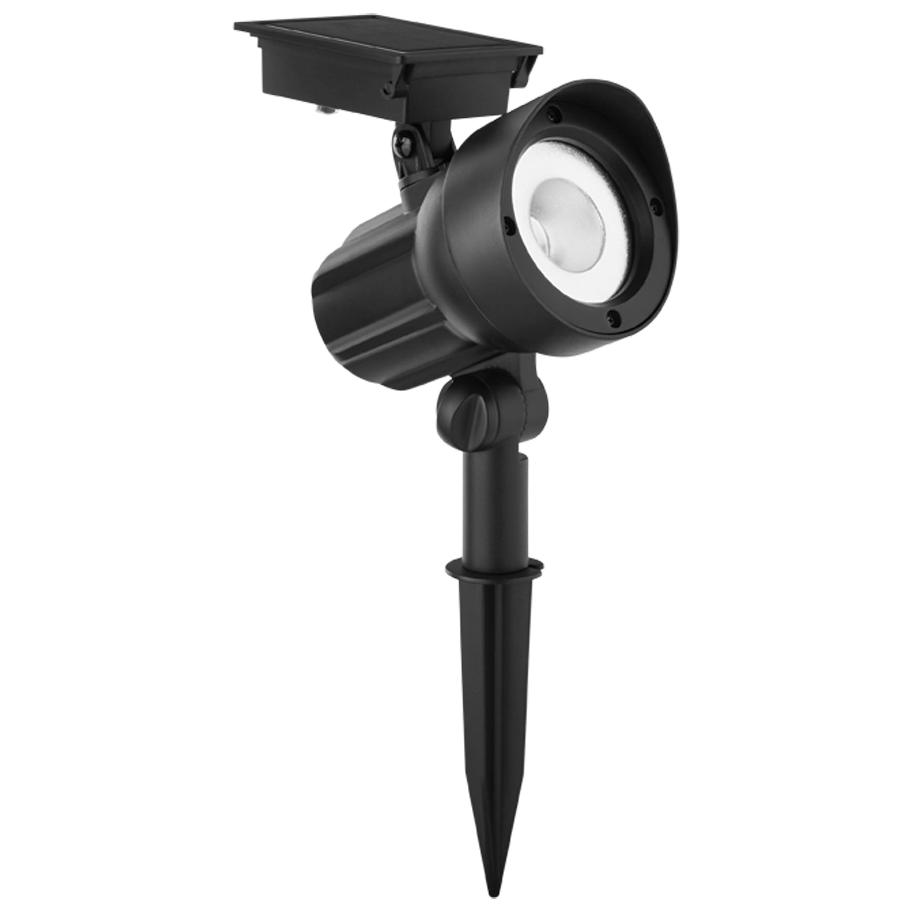 Mainstays 20 Lumen Solar Outdoor Landscape Black Spot Light