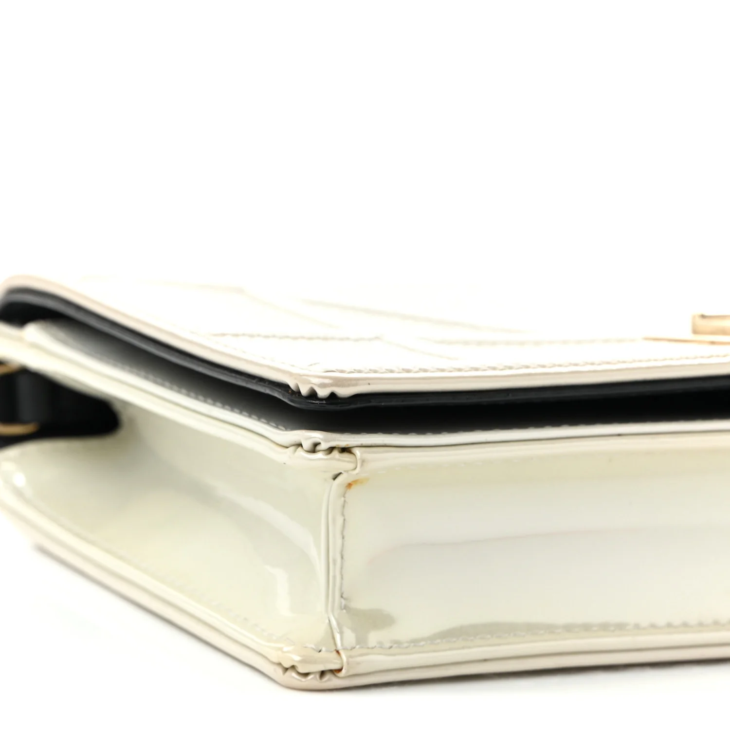 Patent Micro-Cannage Diorama Wallet on Chain Pouch White