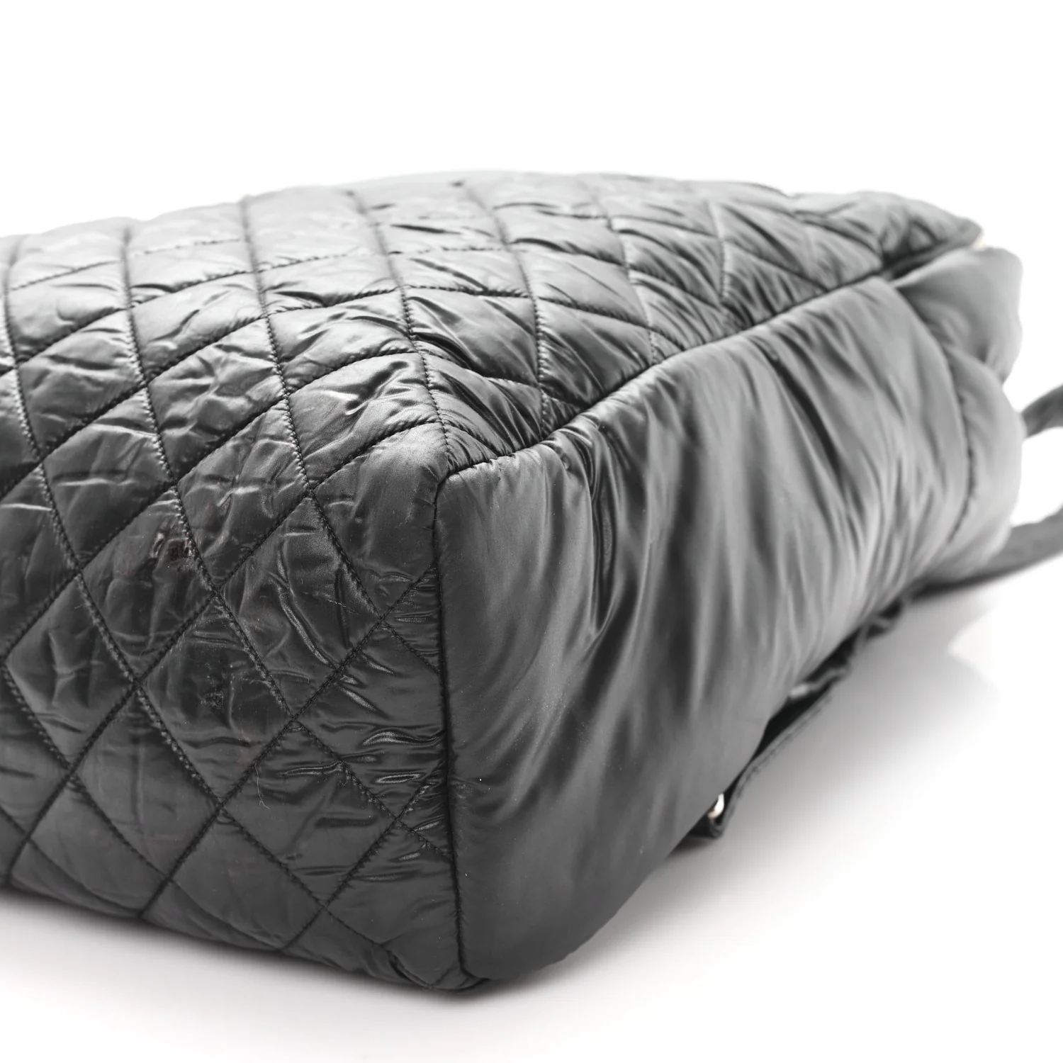 Nylon Quilted Coco Cocoon Backpack Black