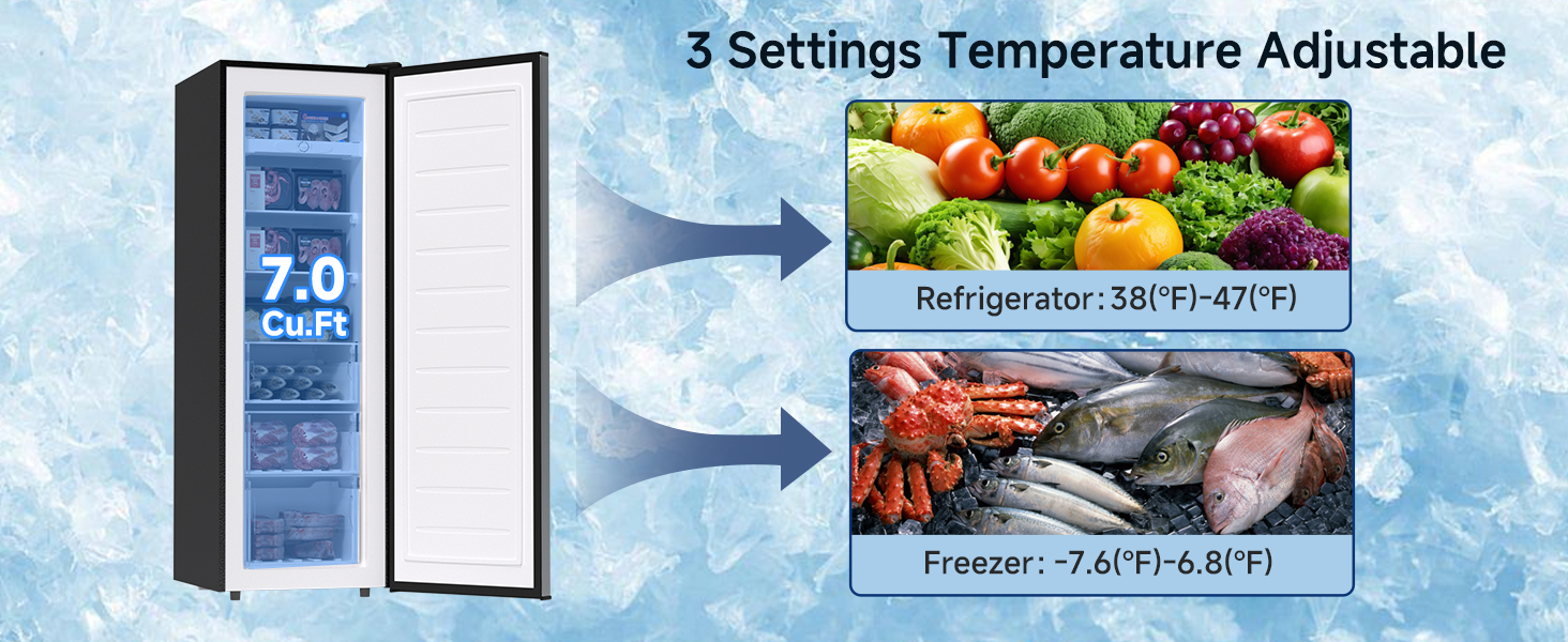 7.0 upright freezer