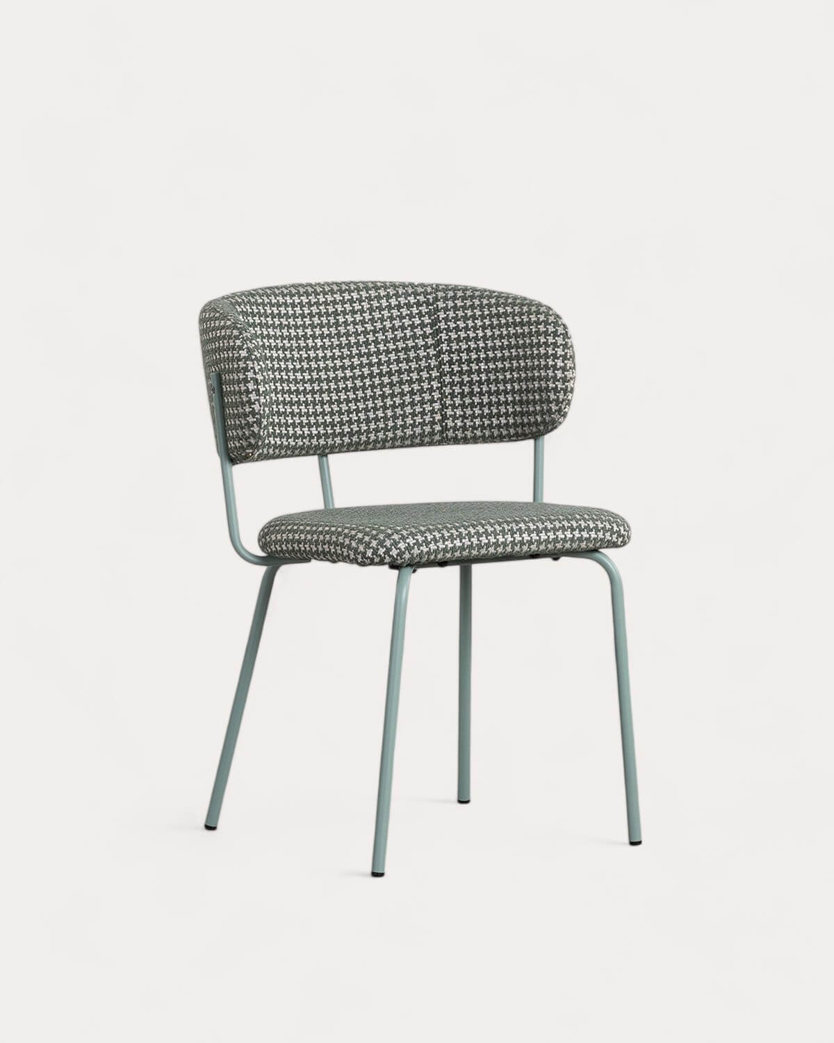 Bonse Tela - Pack 4 Sillas de Comedor de Metal y Tela con Estampado Bonse