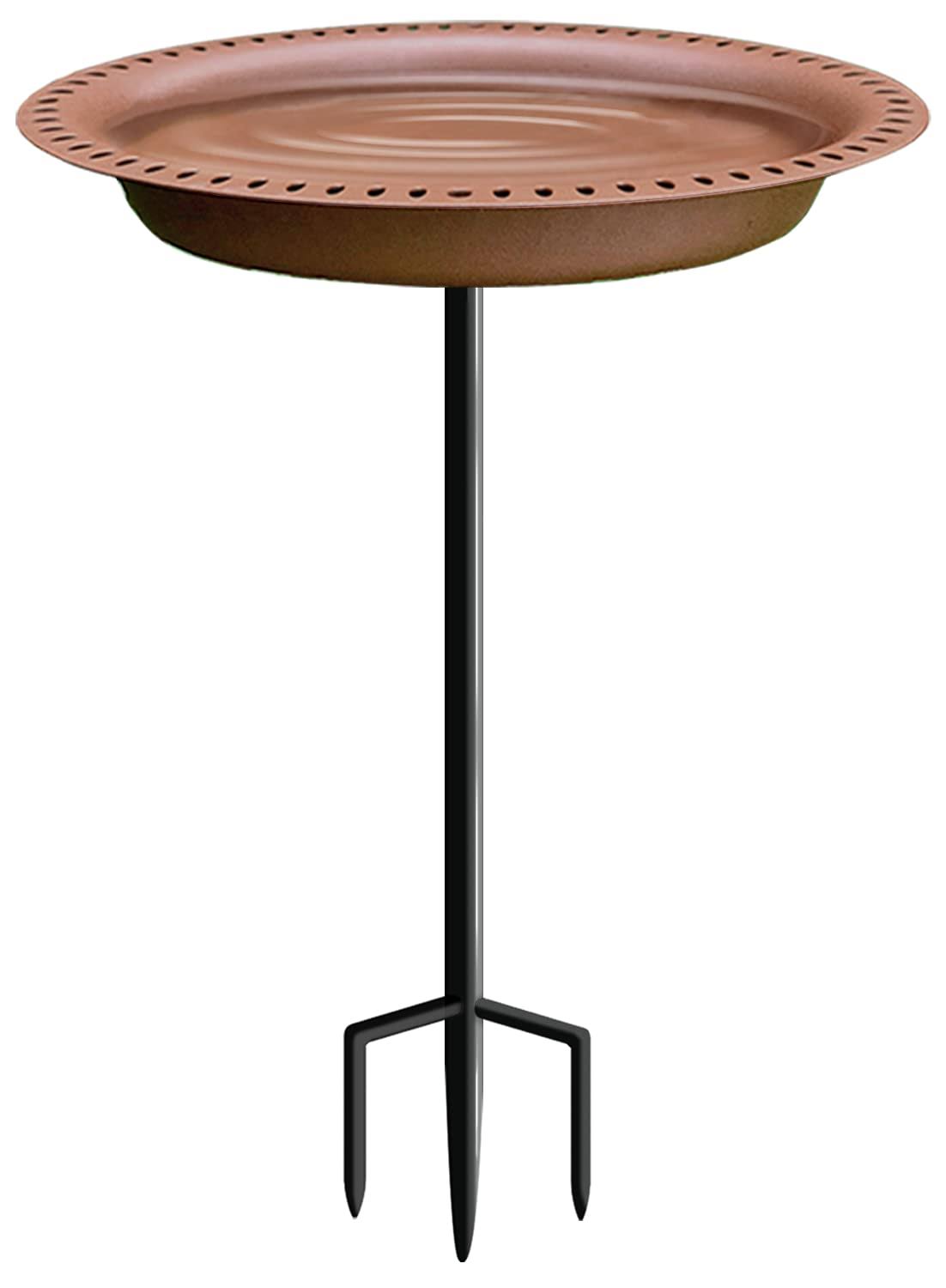 Garbuildman Extra-Large Freestanding Birdbaths Bowl, Detachable Decoration Spa with Metal Stake Stand Birdfeeder for Outdoor GAR, Metal