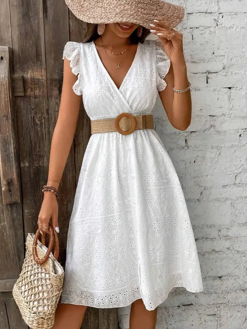 Robe à manches papillon