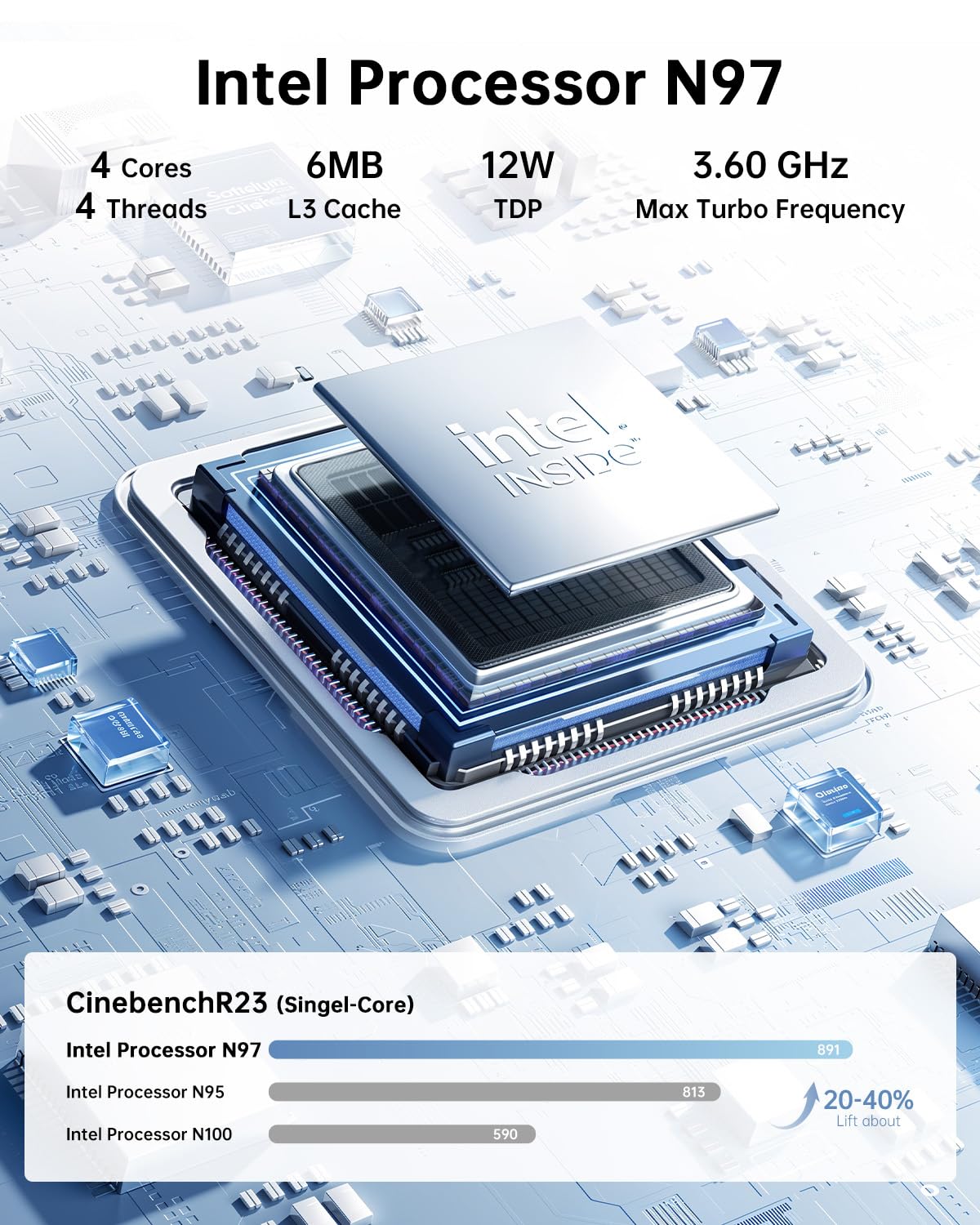 Mini PC KAMRUI GK3Plus, 16 Go de RAM, SSD M.2 de 512 Go