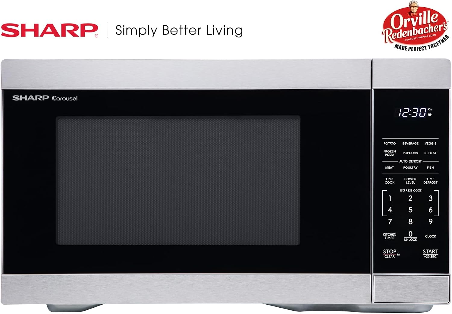 Sharp SMC1162KS 1.1 cu1000W Stainless Steel Countertop Microwave Oven