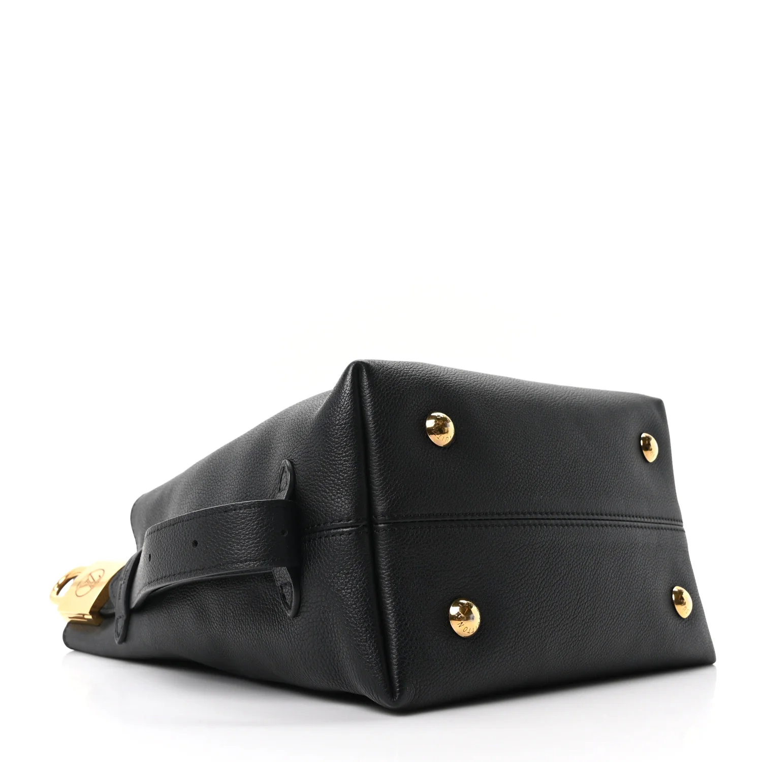 Grained Calfskin Low Key Hobo PM Black