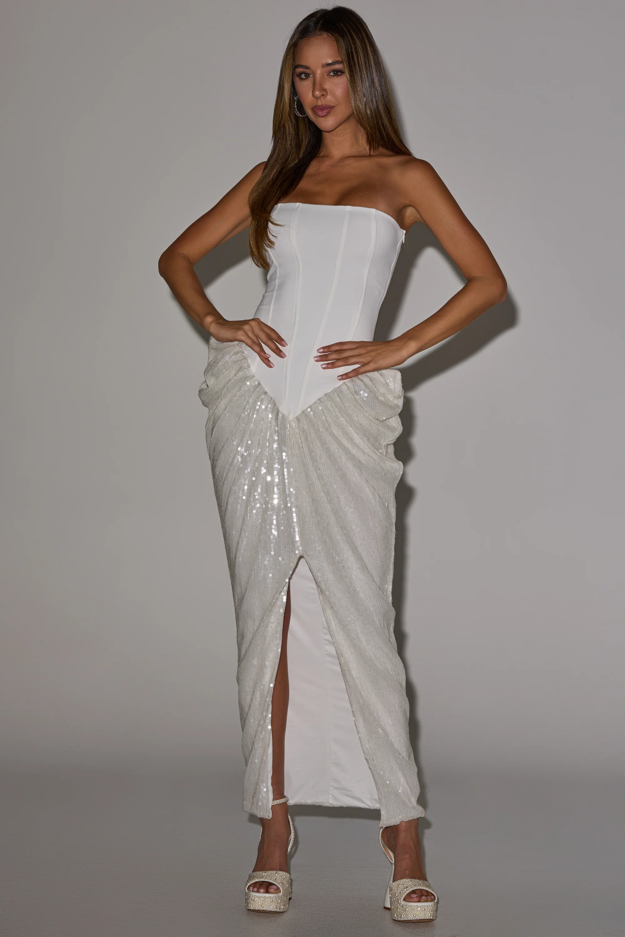 GLOW GETTER SEQUIN CORSET MAXI DRESS - Akira Store