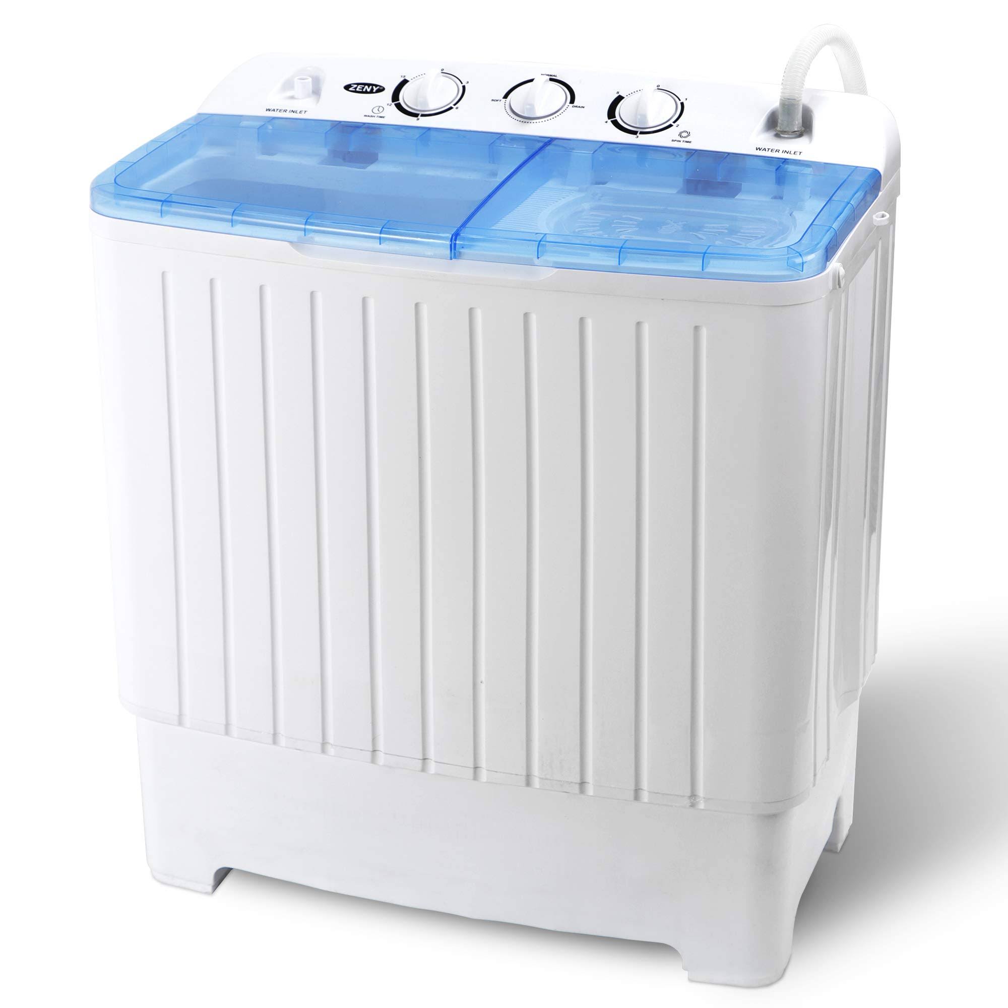 Super Deal 2in1 Mini Compact Twin Tub Washing Machine 17.6lbs Washer + Spinner Combo with Timer Control Drain Hose Inlet Wate
