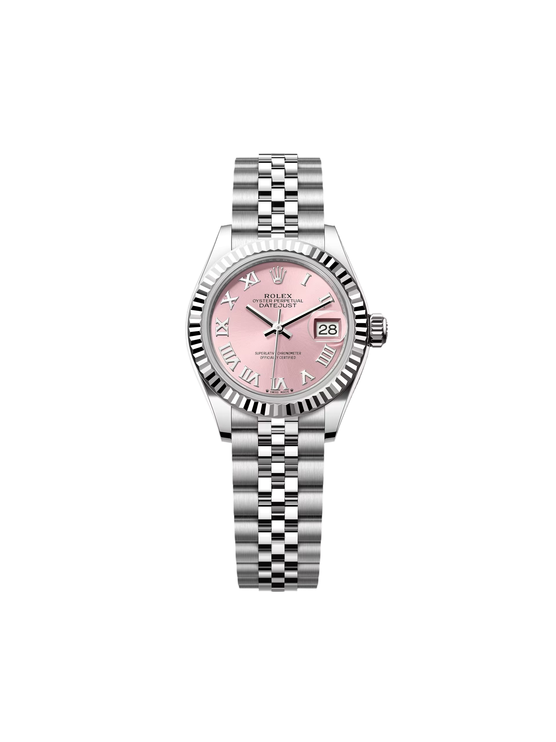 【Super Clone】RLX Lady-Datejust 28mm 279174 Pink Roman Dial Oyster Bracelet