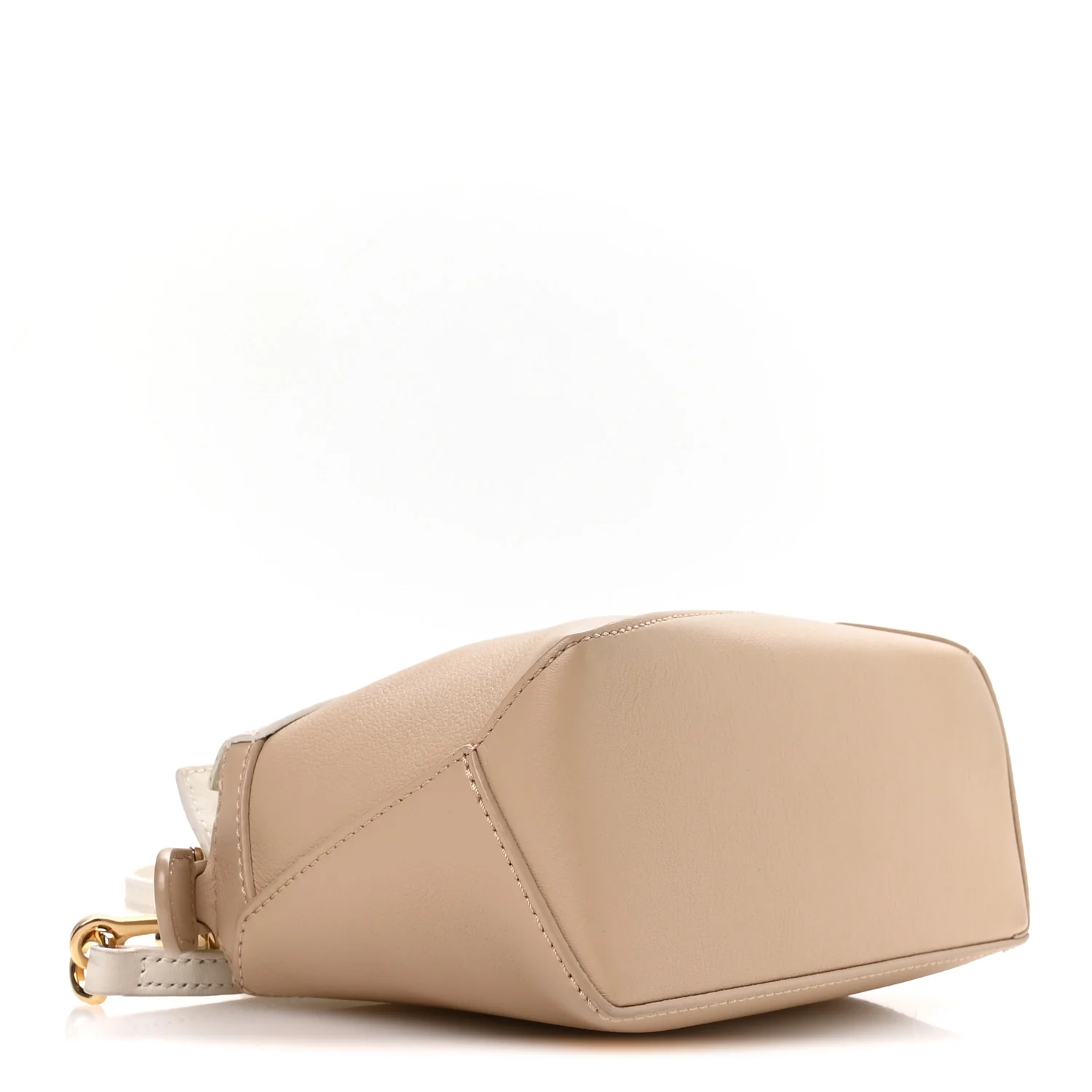 Calfskin Mini Puzzle Edge Bag Soft White Paper Craft