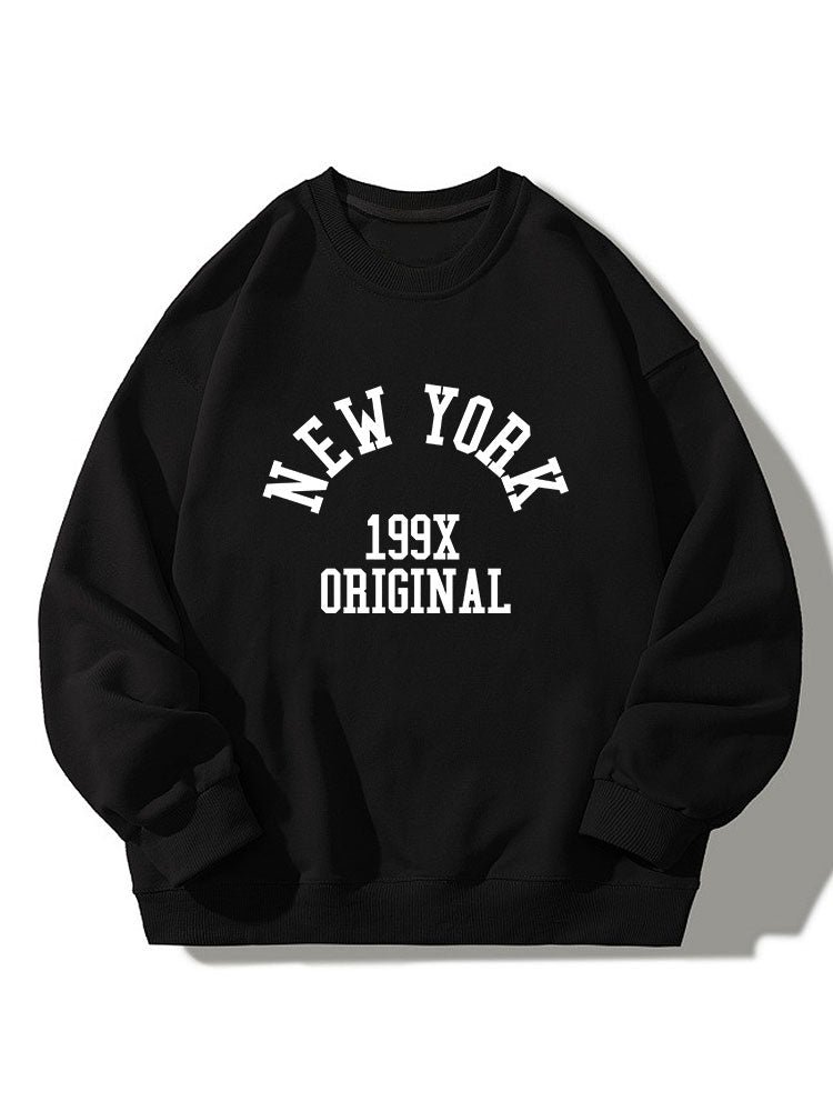 Sweat-shirt décontracté imprimé New York