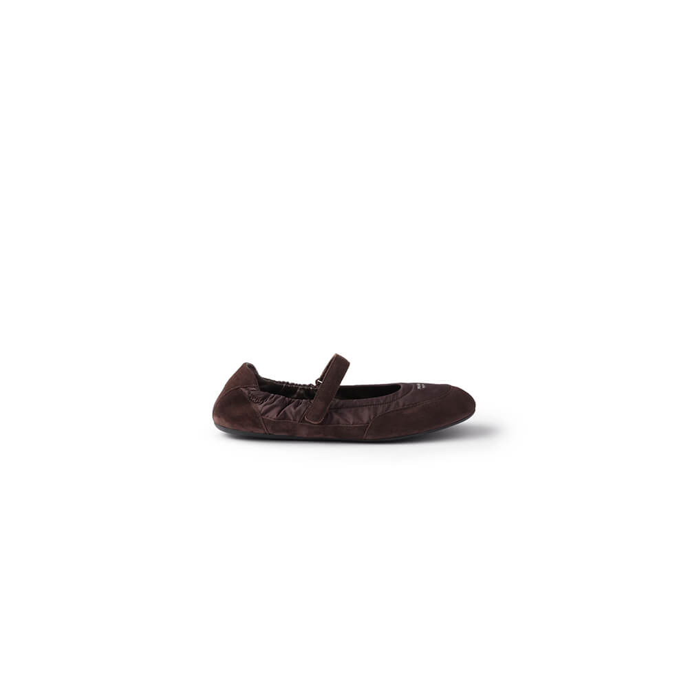 PRADA Re-Nylon and suede ballet flats